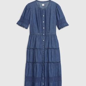 Gap x LoveShackFancy Midi Denim Dress XL